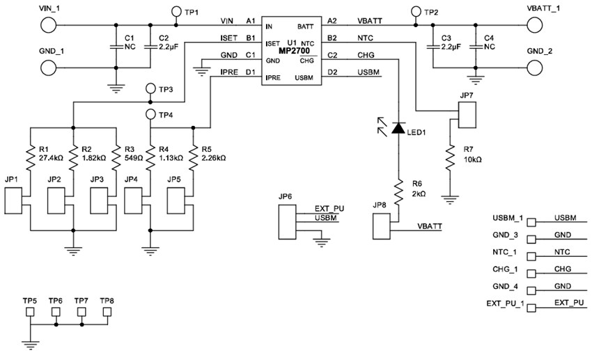 Schematic - Monolithic Power Systems (MPS) EV2700-C-00A Evaluation Board